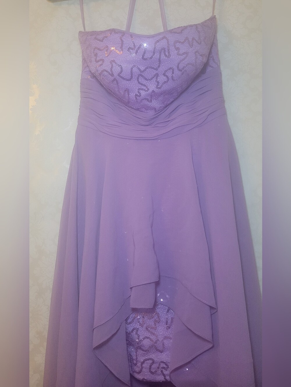Dancing Queen Lilac Spaghetti-Strap Evening Dress
